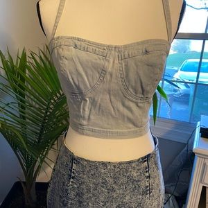 Jean crop top